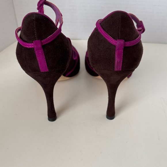Manolo Blahnik Purple and Brown Heels - Picture 6 of 16